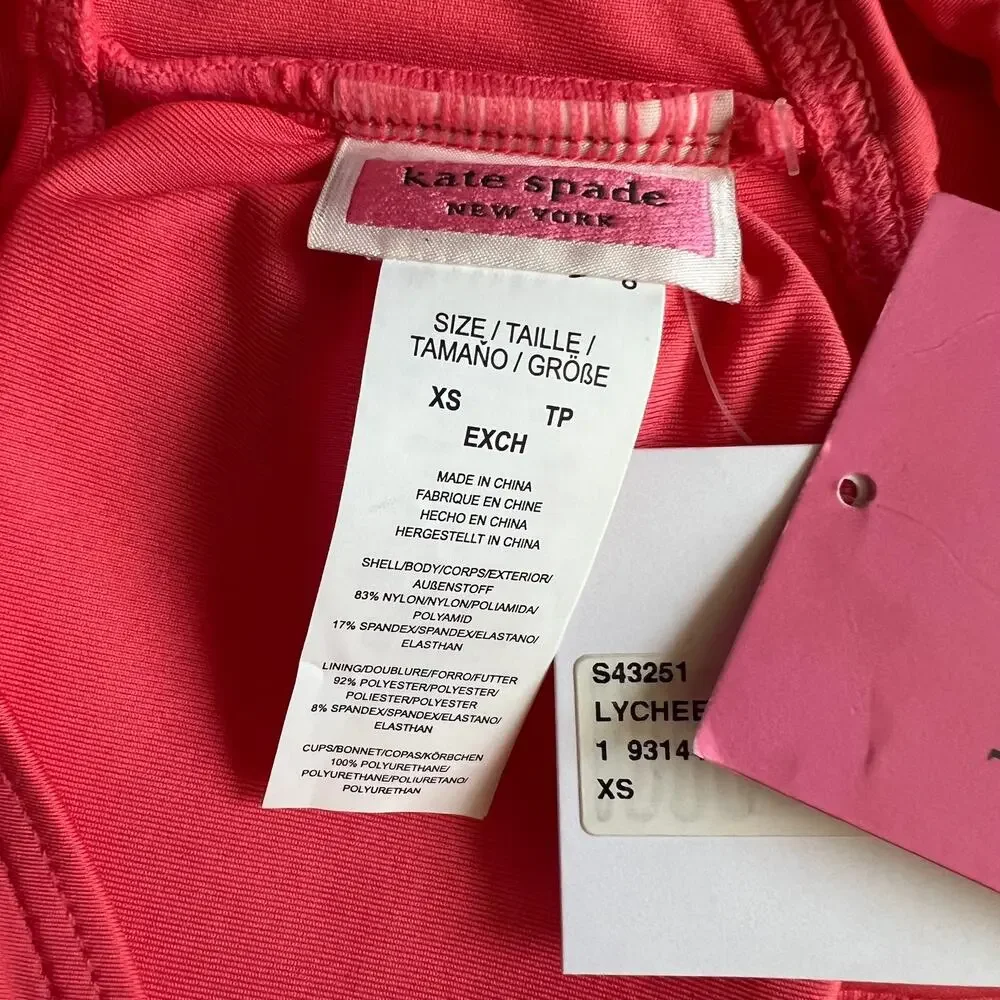 Kate Spade New York Lychee Bikini Bandeau Swim Top, XS